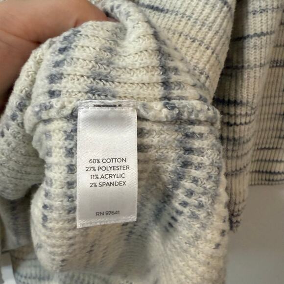 J. Jill Women's V Neck Sweater Marled Cotton Blend Grey Cream 2X Plus PureJill - Picture 6 of 8